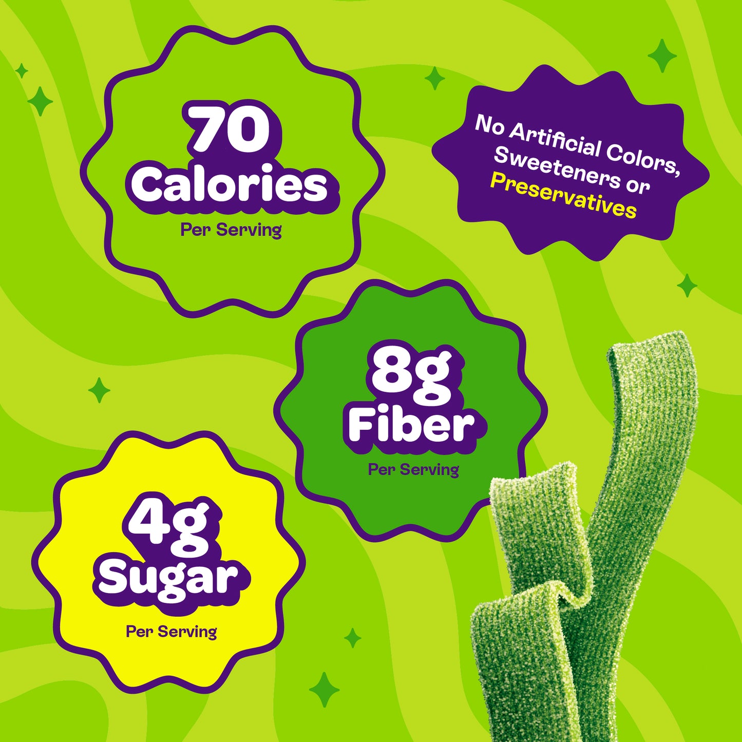 sour green apple strips