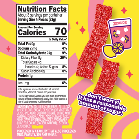 sour pink lemonade strips
