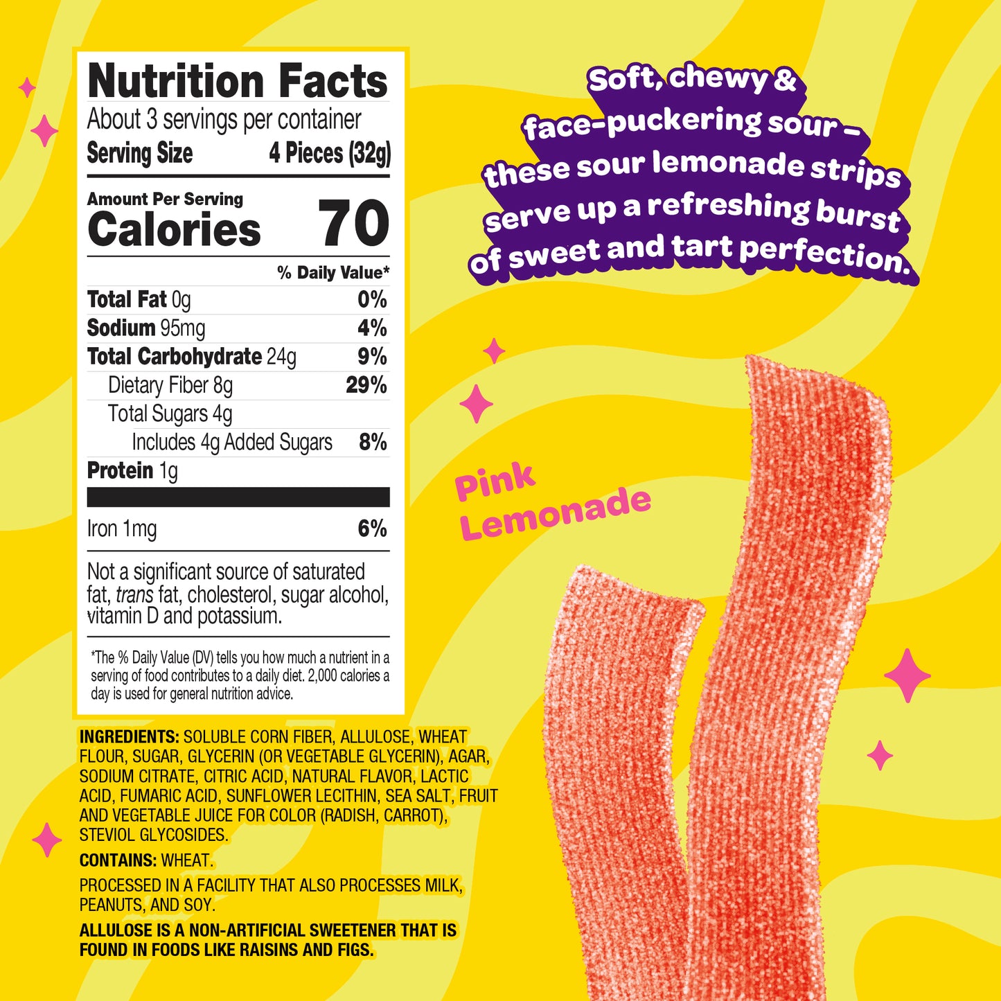 sour pink lemonade strips