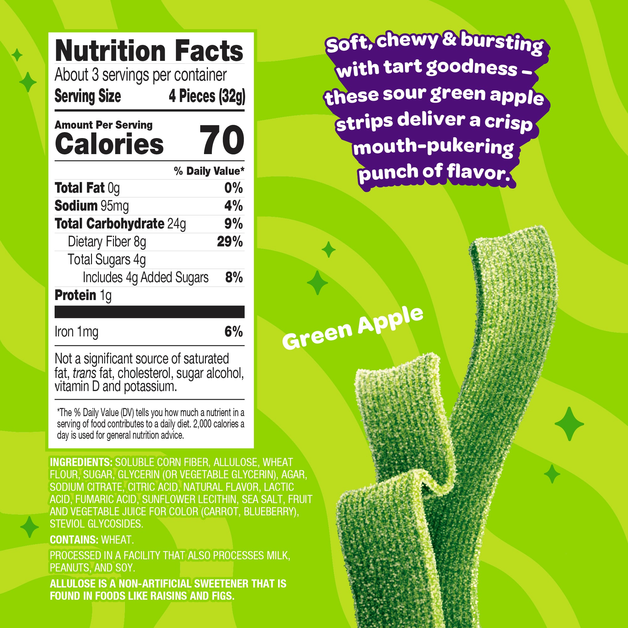 sour green apple strips – JOYRIDE