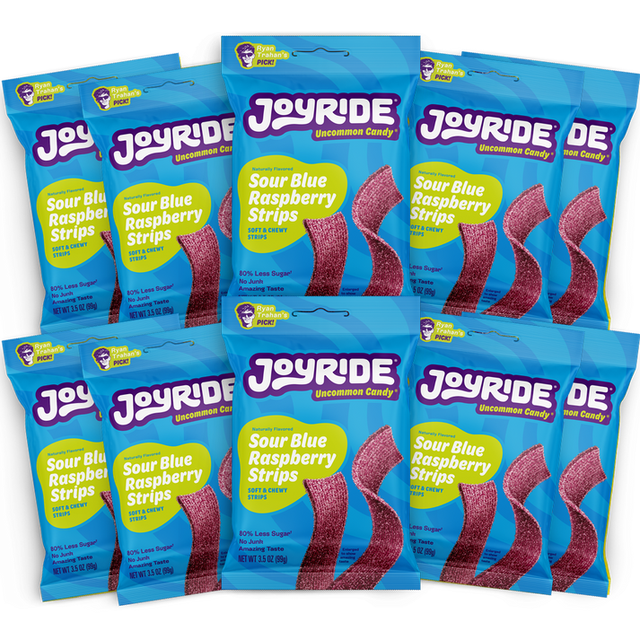 sour blue raspberry strips – JOYRIDE