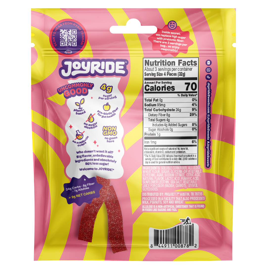 Joy Ride Flavors sour pink lemonade strips – JOYRIDE