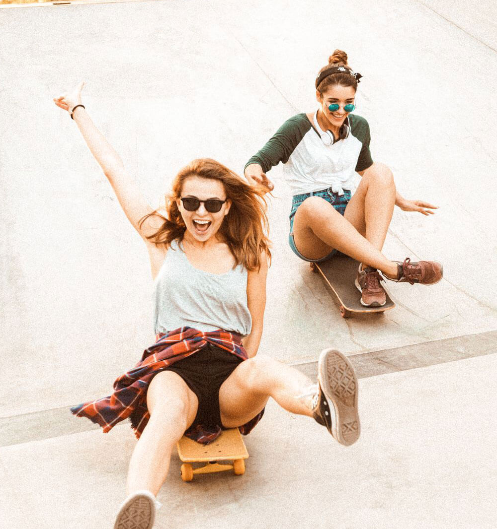 girls on skateboards