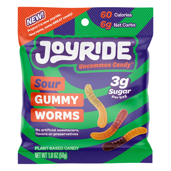 1.7oz bag of Joyride Sour Gummy Worms